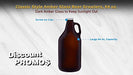 6 Amber Glass Beer Growlers Set, 64 oz. - Screw on Lid, Sturdy, Barware - Amber - The Beer Connoisseur® Store