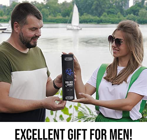 6 Pack Insulated Tote Beer Bottle Holder - Gift Idea -12 Can Carrier - Inexpensive Gift for Men - Birthday Unique Gag Koozie - The Beer Connoisseur® Store