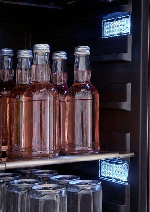 Zephyr Presrv 24" Wine Fridge & Beverage Refrigerator Single Zone Under Counter - Mini Wine Cooler Cellars Small Beer Fridge Cabinet Drink Chiller Freestanding Wine Beverage Cooler,13 Bottles, 84 Cans