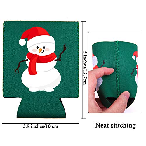 Aneco 16 Pack Christmas Beer Can Sleeves Holiday Theme Drink Holders Christmas Can Coolers Sleeves 16 Festive Winter Designs Beer Can Sleeves for Christmas Party - The Beer Connoisseur® Store