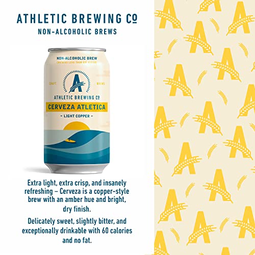 Athletic Brewing Company Craft Non-Alcoholic Beer - 12 Pack x 12 Fl Oz Cans - Cerveza Atletica - Low-Calorie, Award Winning - Rich Aroma and Flavor Balanced with Light Spicy and Floral Notes - The Beer Connoisseur® Store