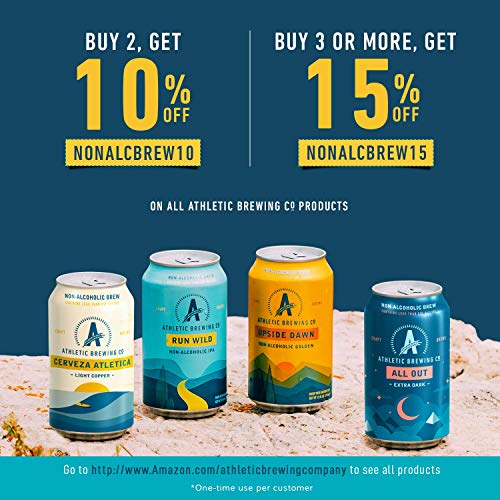 Athletic Brewing Company Craft Non-Alcoholic Beer - 12 Pack x 12 Fl Oz Cans - Upside Dawn Craft Golden - Low-Calorie, Award Winning - Subtle Aromas with Floral and Earthy Notes - The Beer Connoisseur® Store