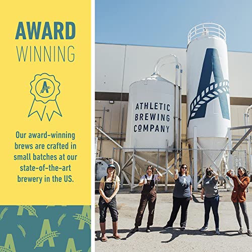 Athletic Brewing Company Craft Non Alcoholic Beer - Mix 12-Pack - Run Wild IPA and Free Wave Hazy IPA - Low-Calorie, Award Winning - All Natural Ingredients For Great Tasting Drink - 12 Fl Oz Cans - The Beer Connoisseur® Store