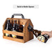 BARGIFTS Wooden 6-Bottle Caddy with Bottle Opener, build in a Removable Middle Divider Metal Bottle Opener… (Brown) - The Beer Connoisseur® Store