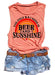 Beer and Sunshine Shirt Tank Top Women Cute Rainbow Graphic Shirt Summer Beach Vacation Drinking Party Sleeveless Shirt (Large, Orange) - The Beer Connoisseur® Store