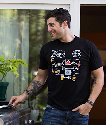Beer Brewing Schematic | Home Brewer, Homebrew Production Chart Unisex T-Shirt -Adult,XL Black - The Beer Connoisseur® Store
