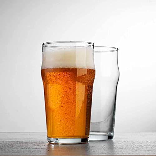 Beer Glasses Set of 6 British 20 Oz. Pint Glasses By Glavers, Uniquely Designed Easy-Grip European Pub Beer Pilsner Tumblers for Wheat, Ale, Juice, Cocktails, Great Gift for Men. - The Beer Connoisseur® Store