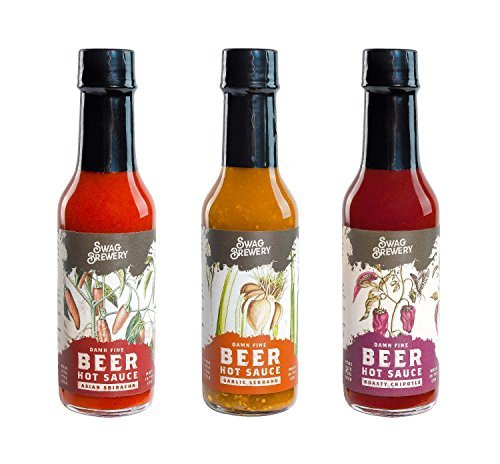 Beer-infused Hot Sauce Variety 3-pack (Includes Asian Sriracha, Garlic Serrano, & Roasty Chipotle) - Craft Beer Gift, Hot Sauce Gift Set, Beer Sauce, BBQ Sauce, Beer Lover, Grill + Man Cave - The Beer Connoisseur® Store