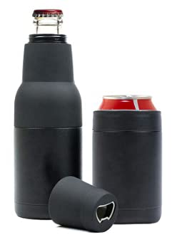 Beer Lovers Gifts Ideas Men and Women | 3-In-1 Bottle Cooler for Beer and Can with Opener | Double Walled Thermo Can Insulator to Keep Beverages Cold at BBQs or to Watch Sports 14oz - The Beer Connoisseur® Store