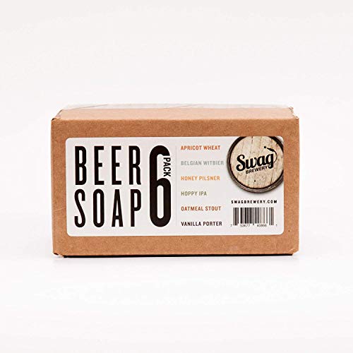 BEER SOAP 6-PACK - All Natural + Made in USA - Actually Smells Good! Perfect Craft Beer Gift Set for Beer Lovers, Guy Gift, Man Cave Gift, Drinking Gift - The Beer Connoisseur® Store