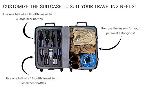 BierGardeValise - Beer Travel Suitcase - Up to 19 bottles - All bottle sizes (Black) - The Beer Connoisseur® Store