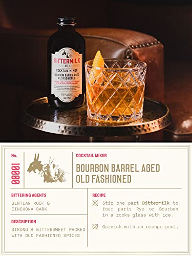 Bittermilk No.1 Bourbon Barrel Aged Old Fashioned Mix - All Natural Handcrafted Cocktail Mixer - Old Fashioned Syrup - More Complex than Bitters & Simple Syrup - The Beer Connoisseur® Store