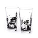 Black Lantern Pint Glasses– Beer Glass and Pint Glass Set of 2 – Forest and Animals Design - Kitchen Glasses and Everyday Drinkware - The Beer Connoisseur® Store