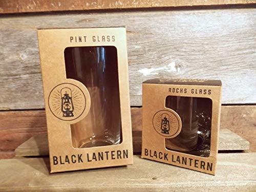 Black Lantern Pint Glasses– Beer Glass and Pint Glass Set of 2 – Forest and Animals Design - Kitchen Glasses and Everyday Drinkware - The Beer Connoisseur® Store