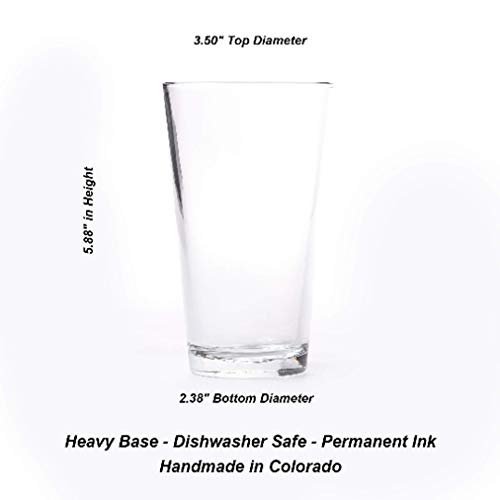 Black Lantern Pint Glasses – Handmade Craft Beer Glasses and Bar Glassware, All Purpose Drinking Glasses for the Kitchen and Bar, Pine Tree Forest Design, Set of 2 Craft Beer Glasses - The Beer Connoisseur® Store