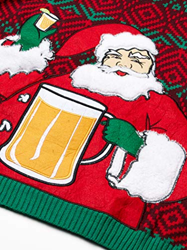 Blizzard Bay Men's Santa Beer Shots Sweater, red, Medium - The Beer Connoisseur® Store