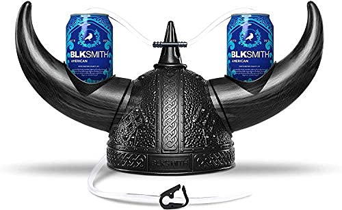 BLKSMITH Viking Drinking Hat | Viking Helmet | Drinking Accessories for Parties & College | Fits 16" - 24" Head - The Beer Connoisseur® Store