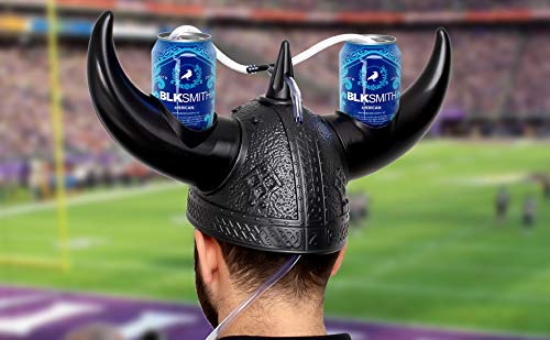 BLKSMITH Viking Drinking Hat | Viking Helmet | Drinking Accessories for Parties & College | Fits 16" - 24" Head - The Beer Connoisseur® Store