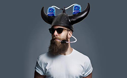 BLKSMITH Viking Drinking Hat | Viking Helmet | Drinking Accessories for Parties & College | Fits 16" - 24" Head - The Beer Connoisseur® Store