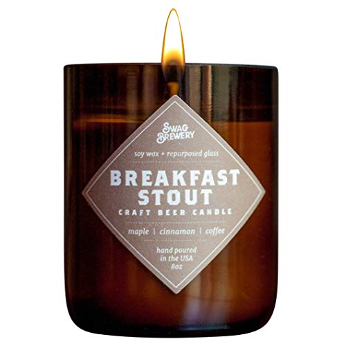 Breakfast Stout Brew Candle - Hand Poured in USA (Soy Wax) - Great Gift for Beer Lovers - for The Man Cave, Brewery, or Home (Made from Recycled Beer Bottles) - The Beer Connoisseur® Store