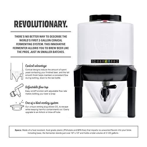 BrewDemon Craft Beer Brewing Kit with Bottles - Conical Fermenter Eliminates Sediment and Makes Great Tasting Home Made Beer - The Beer Connoisseur® Store