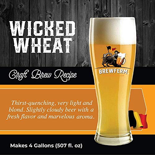 Brewferm Buckrider Belgian Homebrewing Premium Deluxe Brew Kit - Wicked Wheat Premium Deluxe Craft Brew Mix - No Boil - Makes 15 Liters/ 4 gallons - The Beer Connoisseur® Store