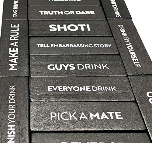 Buzzed Blocks Adult Drinking Game - 54 Blocks with Hilarious Drinking Commands and Games on 40 of Them | Perfect Pregame Party Starter | Entertaining Party Game for Adults | Novelty Funny Gift (Black) - The Beer Connoisseur® Store
