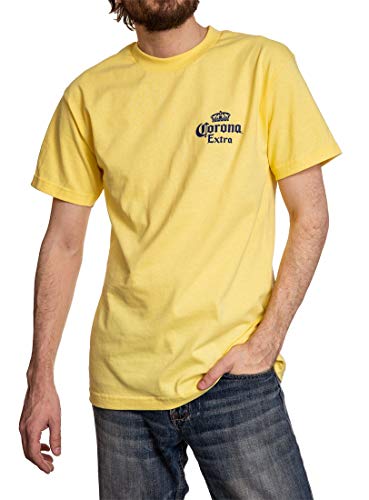 Calhoun Official Corona Extra Mens T-Shirt Front Back Print (XX-Large, Banana) - The Beer Connoisseur® Store