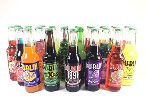 Case 24 Dublin Texas Bottling Works Variety Pack - 15 Flavors Glass Bottles - 12 oz - Real Pure Cane Sugar - Makers of Dublin Dr Pepper - The Beer Connoisseur® Store