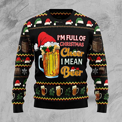 Christmas Beer Ugly Christmas Sweater For Men & Women, Beer Ugly Pattern Christmas Sweater, Funny Beer Ugly Crew Neck Christmas Sweater, Mystery Pattern Christmas Sweater For Adult - The Beer Connoisseur® Store