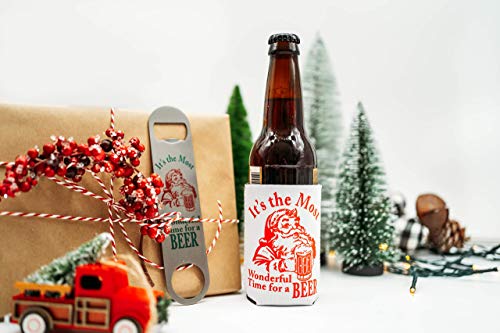 Christmas Stocking Stuffer for Men Santa Beer Can Cooler Party Favor Gift (Its The Most Wonderful Time) - The Beer Connoisseur® Store