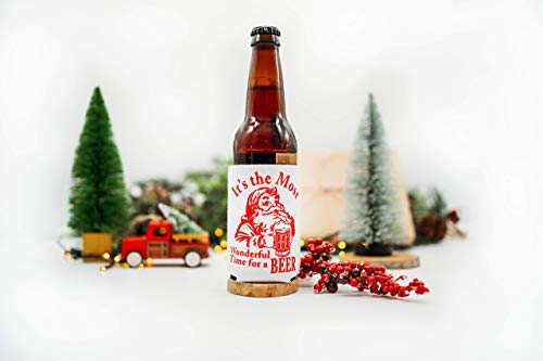 Christmas Stocking Stuffer for Men Santa Beer Can Cooler Party Favor Gift (Its The Most Wonderful Time) - The Beer Connoisseur® Store
