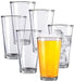 Clear Glass Beer Cups – 6 Pack – All Purpose Drinking Tumblers, 16 oz – Elegant Design for Home and Kitchen – Great for Restaurants, Bars, Parties – by Kitchen Lux - The Beer Connoisseur® Store
