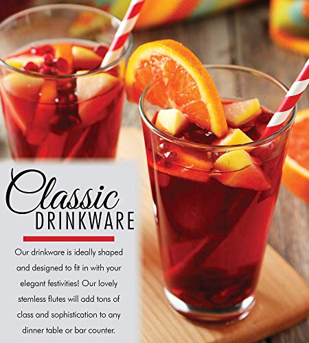 Clear Glass Beer Cups – 6 Pack – All Purpose Drinking Tumblers, 16 oz – Elegant Design for Home and Kitchen – Great for Restaurants, Bars, Parties – by Kitchen Lux - The Beer Connoisseur® Store