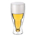 CnGlass Beer Glasses 13.5OZ,Double Wall Insulated Upside Down Glass,Set of 1,Beer Glassware - The Beer Connoisseur® Store