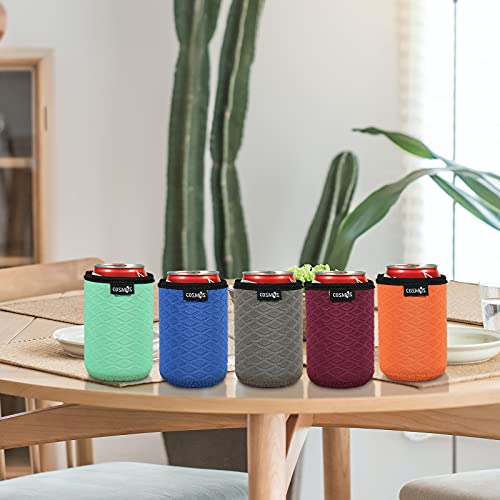 Cosmos Pack of 5 Soft Neoprene 12 OZ Standard Can Cooler Regular Can Insulated Cover for Beer Beverage Drink Can (For 12 oz Standard Can) - The Beer Connoisseur® Store