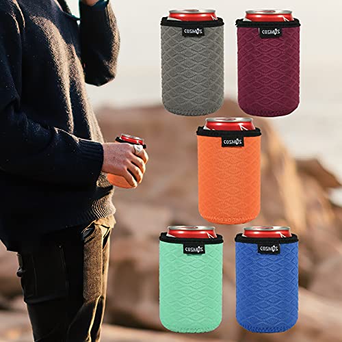 Cosmos Pack of 5 Soft Neoprene 12 OZ Standard Can Cooler Regular Can Insulated Cover for Beer Beverage Drink Can (For 12 oz Standard Can) - The Beer Connoisseur® Store