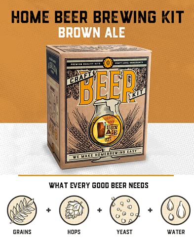 Craft A Brew - Brown Ale - Beer Making Kit - Make Your Own Craft Beer - Complete Equipment and Supplies - Starter Home Brewing Kit - 1 Gallon - The Beer Connoisseur® Store