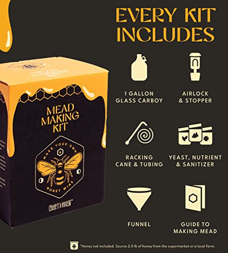 Craft A Brew - Mead Making Kit – Reusable Make Your Own Mead Kit – Yields 1 Gallon of Mead - The Beer Connoisseur® Store