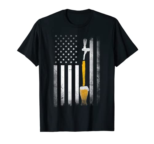 Craft Beer Brewing USA US American Flag Craft Brewery Brewer T-Shirt - The Beer Connoisseur® Store