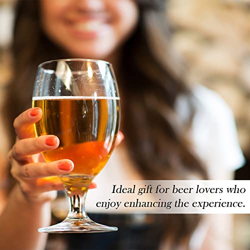 Craft Beer Glasses Set of 6, Belgian Style Stemmed Tulip Classics, IPA Beer Tasting Glassware,13 1/2 oz - The Beer Connoisseur® Store