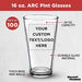 Custom Heavy Duty Beer Pint Glasses by ARC 16 oz. Set of 100, Personalized Bulk Pack - USA Made Restaurant Glassware, Perfect for Beer, Cocktails, Soda, Other Beverages - Clear - The Beer Connoisseur® Store
