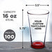 Custom Libbey Pint Glass 16 oz. Set of 100, Personalized Bulk Pack - Beer Glasses, Heavy Duty Drinkware - Red - The Beer Connoisseur® Store