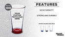 Custom Libbey Pint Glass 16 oz. Set of 100, Personalized Bulk Pack - Beer Glasses, Heavy Duty Drinkware - Red - The Beer Connoisseur® Store