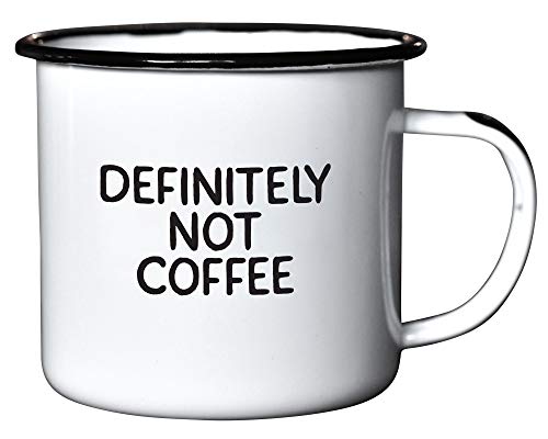 DEFINITELY NOT COFFEE | Enamel"Coffee" Mug | Funny Gift for Vodka, Gin, Bourbon, Wine and Beer Lovers | Great Office or Camping Cup for Dads, Moms, Campers, Tailgaters, Drinkers, and Travelers - The Beer Connoisseur® Store