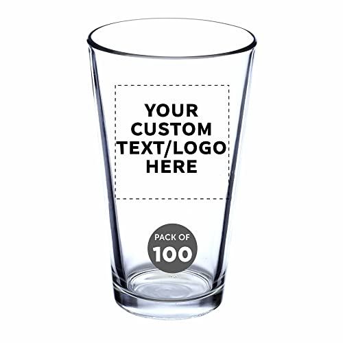 DISCOUNT PROMOS Beer Pint Glasses 16 Ounce Set of 100, Bulk Heavy Duty Glassware for Restaurant, Bar, Clear - The Beer Connoisseur® Store