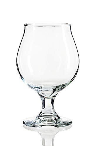 ECODESIGN-US 2 Beer Glasses Belgian Style Stemmed Tulip - 13 oz Lambic Ale Dark Beer Glass - set of 2 w/coasters - Classic Premium Glassware - Birthday Housewarming Bachelor party gift for men idea - The Beer Connoisseur® Store
