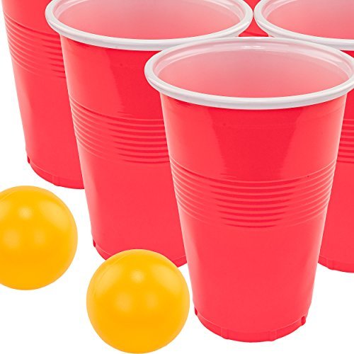 Fairly Odd Novelties Beer Pong Set, 24 Red Cups and Ping Pong Balls. - The Beer Connoisseur® Store