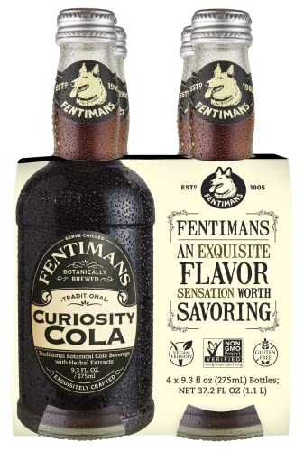Fentimans Soda Curiosity Cola - Healthy Soda, All Natural Soda, Botanically Brewed, No Artifical Flavors, Preservatives, or Sweetnerts, Craft Soda - Curiosity Cola, 9.3 Ounce, 4 Pack - The Beer Connoisseur® Store