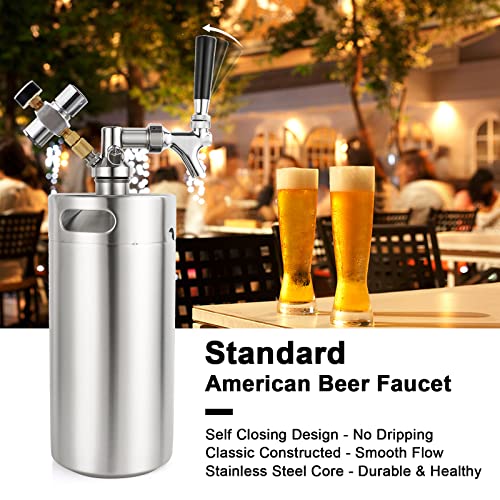 FERRODAY SS304 128oz Mini Keg Growler Beer Keg Draft Beer Dispenser Pressurized Growler for Beer Mini Keg 60 psi Co2 Regulator Beer Faucet Keg Kit Keeps Beer Fresh Portable Mini Keg Beer Co2 Growler - The Beer Connoisseur® Store